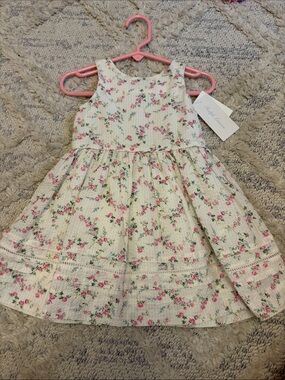 Ralph Lauren White Dress with Pink Floral Print